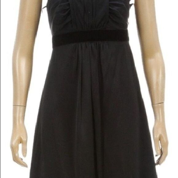 Banana Republic Black Silk Velvet Empire Waist Strapless Dress Size 0 - Picture 5 of 7